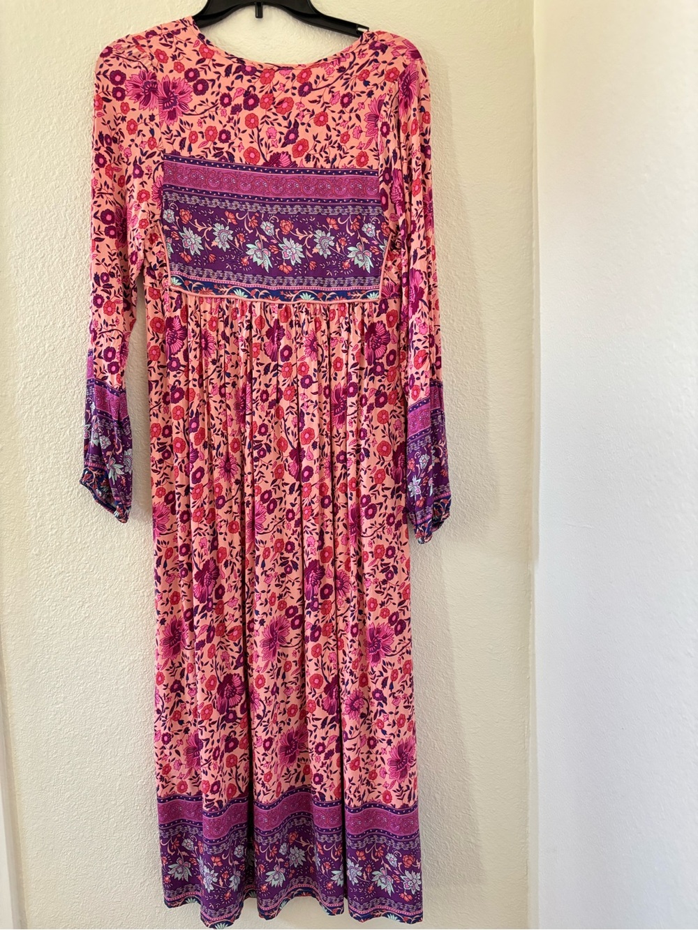 Boho Pink and Purple Maxi /midi Dress small - Picture 5 of 12